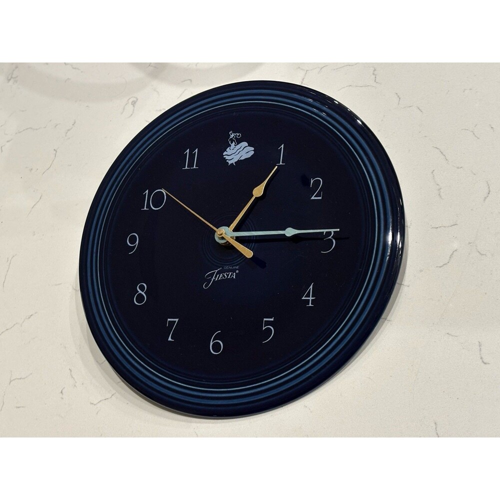 Beautiful Fiesta Cobalt Blue Plate Wall Clock Retired - Needs Mechanism.
